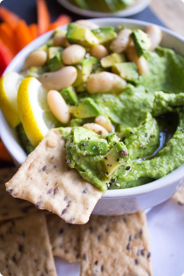 lemon avocado white bean hummus