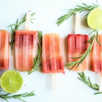 watermelon rosemary popsicles