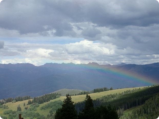 rainbow in colorado mountains