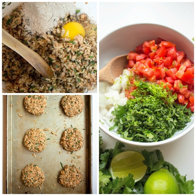 Salmon Brown Rice Cakes with Fresh Salsa Easy Recipe