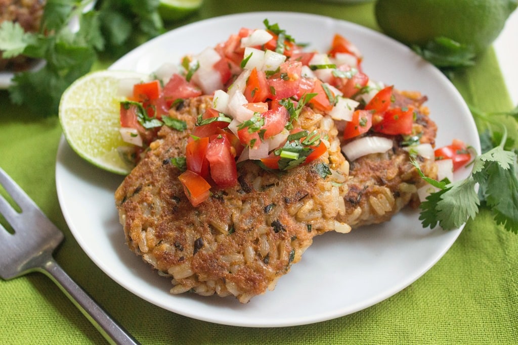 Salmon Brown Rice Cakes with Fresh Salsa Easy Recipe