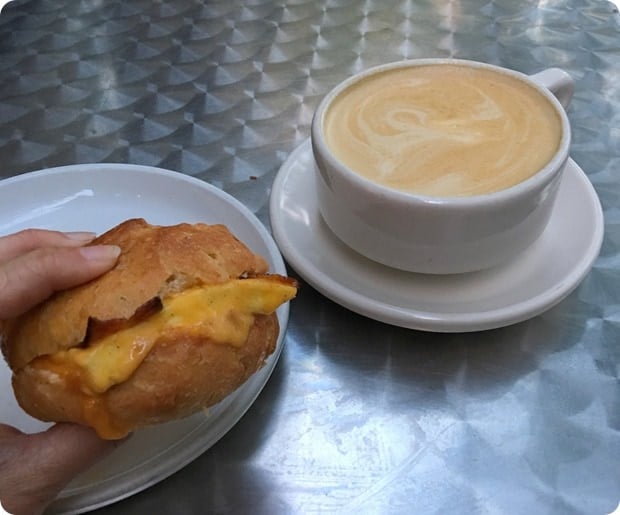 breakfast sandwich bigger than latte