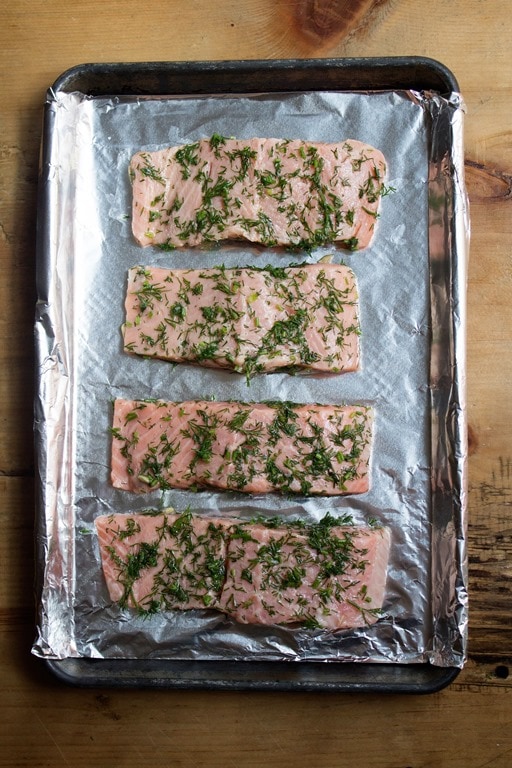 Baked Salmon with Lemon Mustard Dill Sauce Recipe