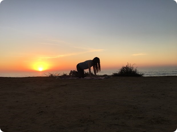 sunset yoga at sunset cliffs