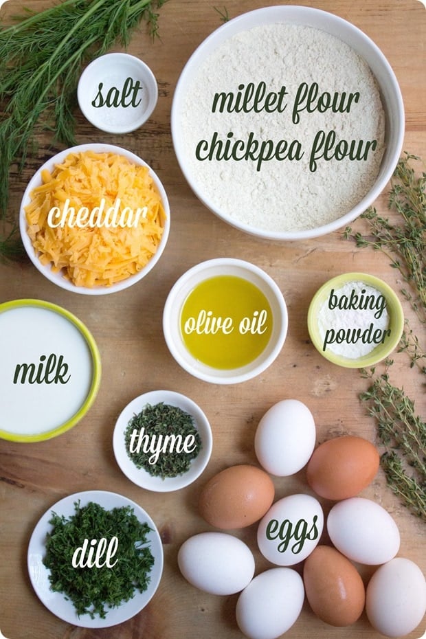 ingredients for gluten free savory muffins