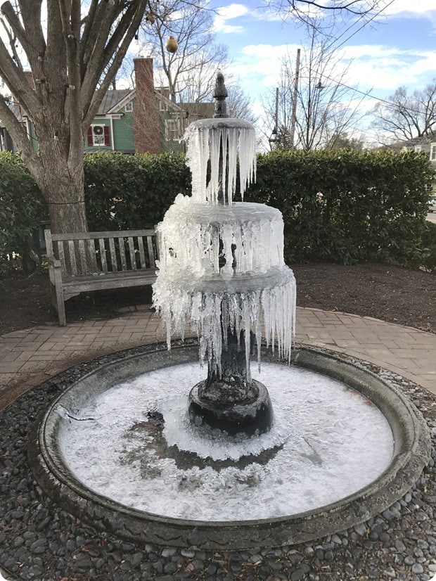 frozen water fountain inn at little washington