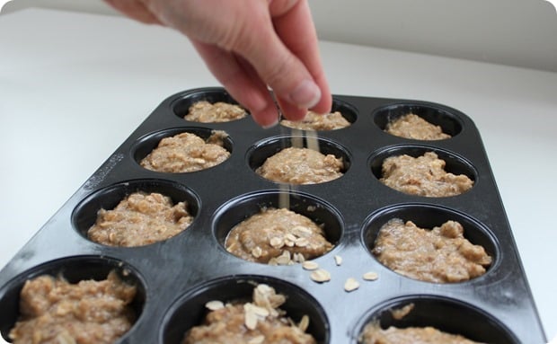 rolled oats on muffins