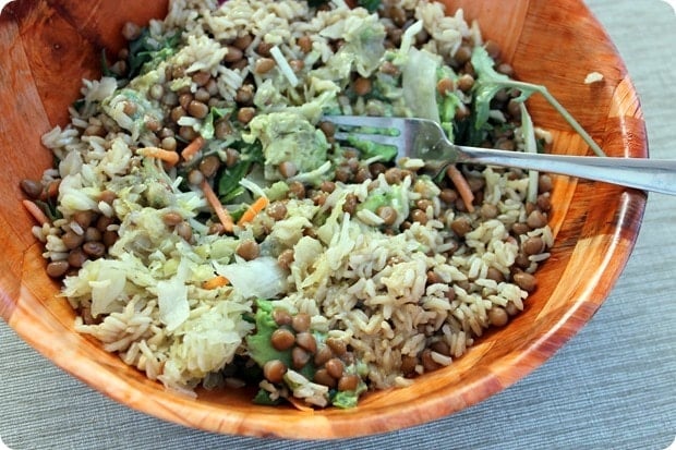 easy rice lentil bowl