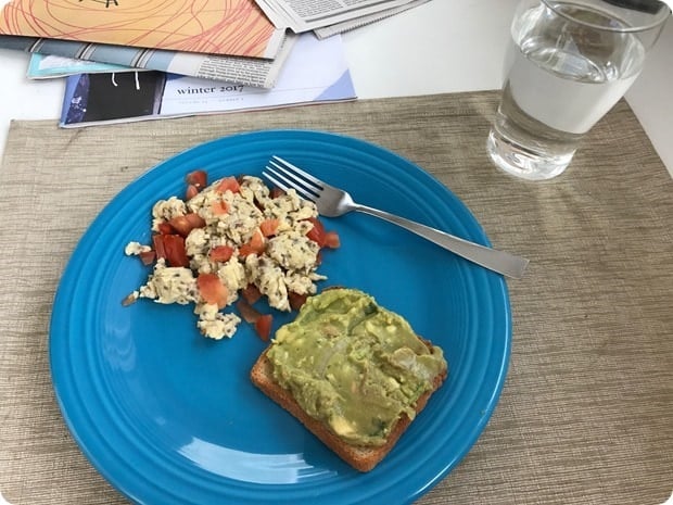 healthy balanced breakfast eggs avocado toast