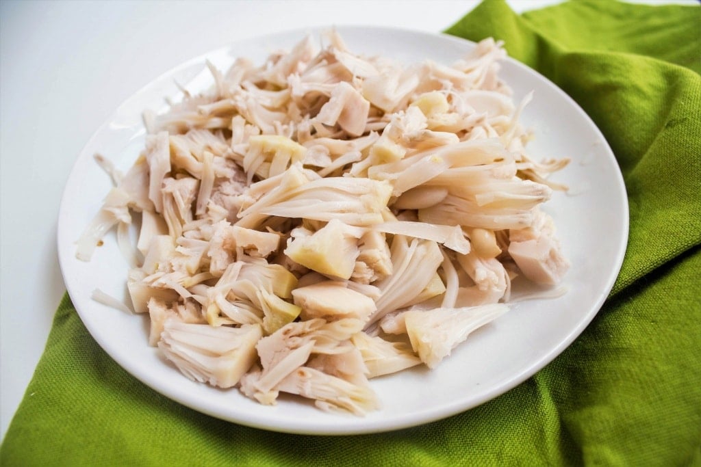 pulled jackfruit on a plate