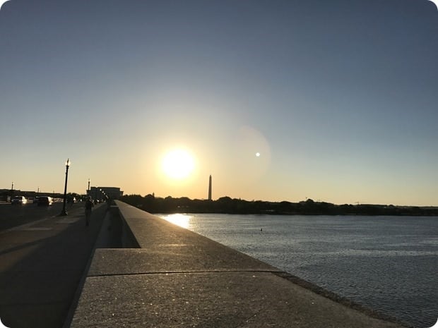 memorial bridge sunrise