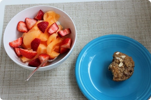 healthy breakfast muffin yogurt bowl