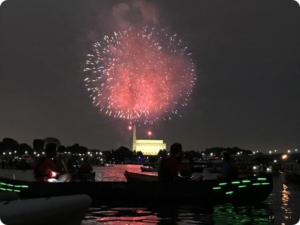 dc fireworks from a kayak