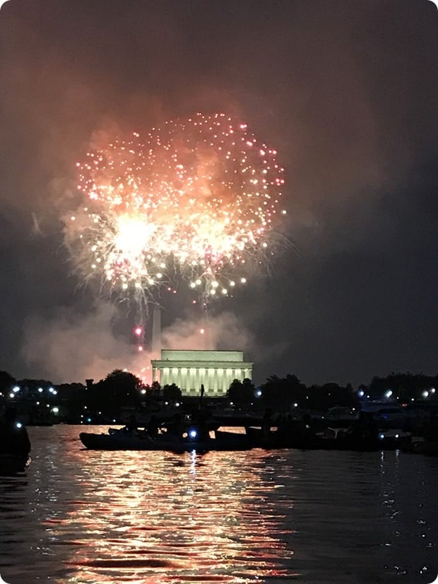 dc fireworks from a kayak