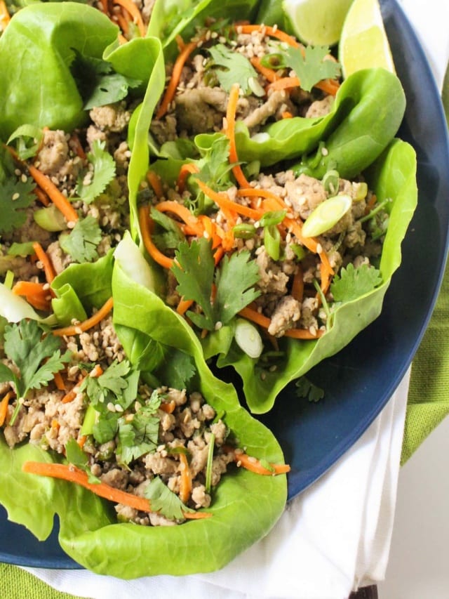 Sesame Ginger Turkey Lettuce Wraps Recipe food