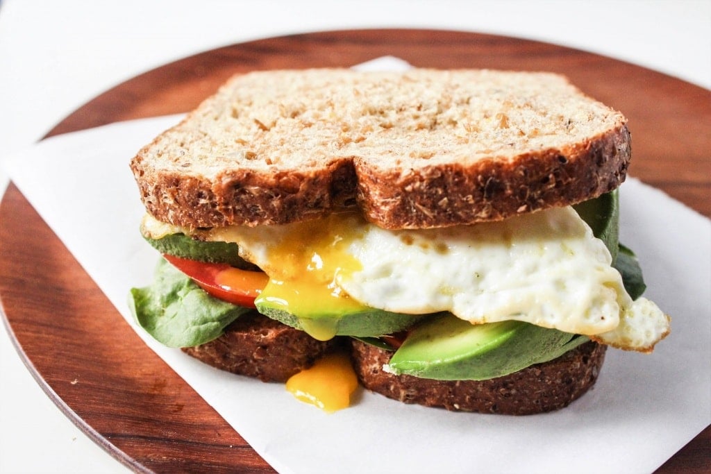 Fried Egg and Veggie Sandwich