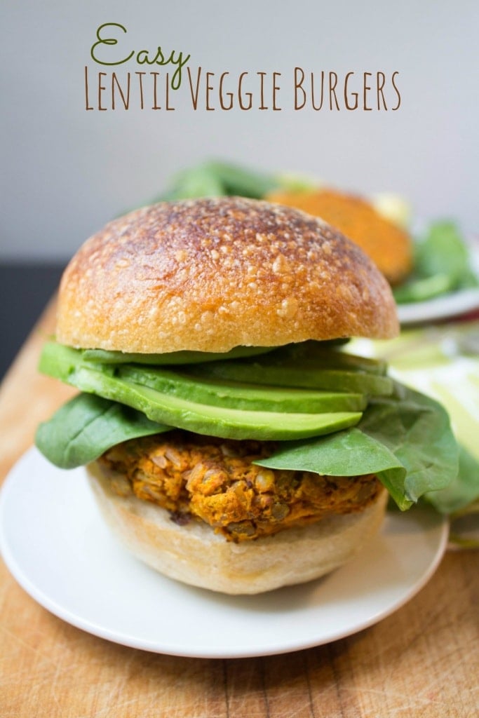 healthy labor day recipes - lentil veggie burgers
