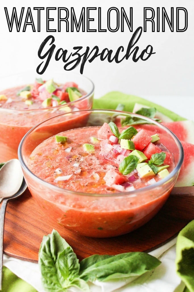 Watermelon Rind Gazpacho - a quick and easy refreshing summer soup! 