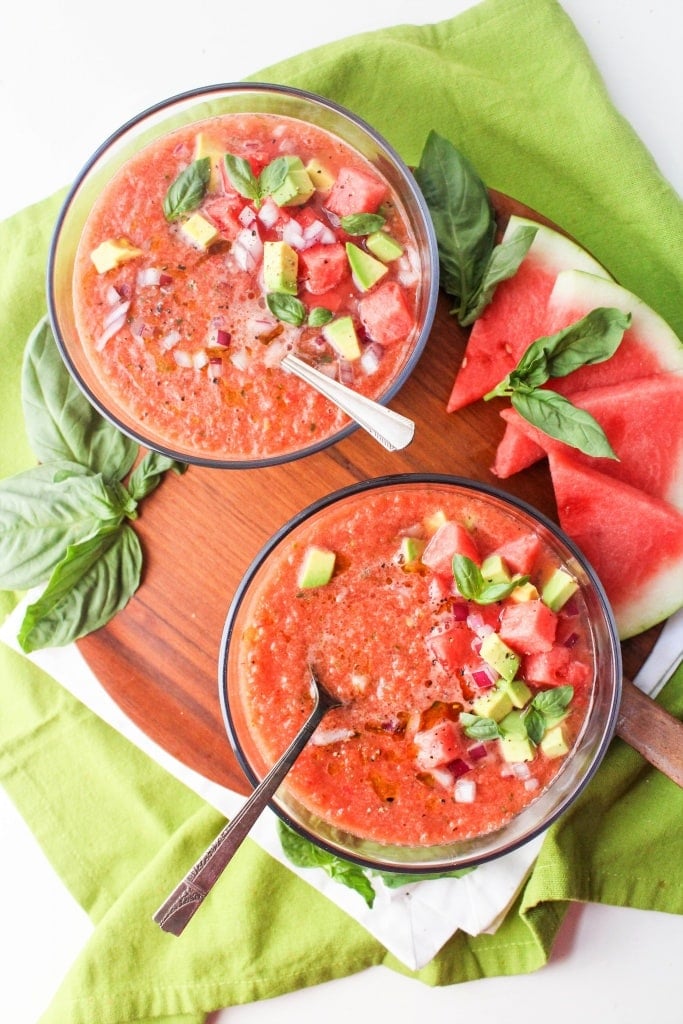 Watermelon Rind Gazpacho - a quick and easy refreshing summer soup! 