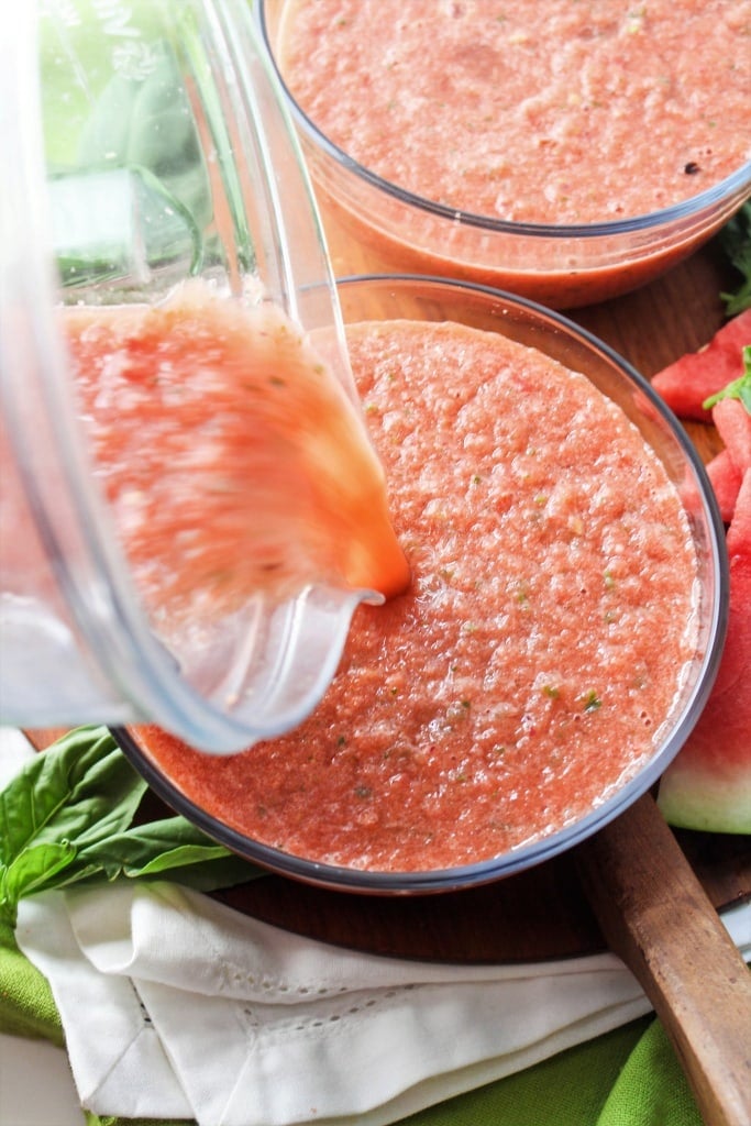 Watermelon Rind Gazpacho - a quick and easy refreshing summer soup! 