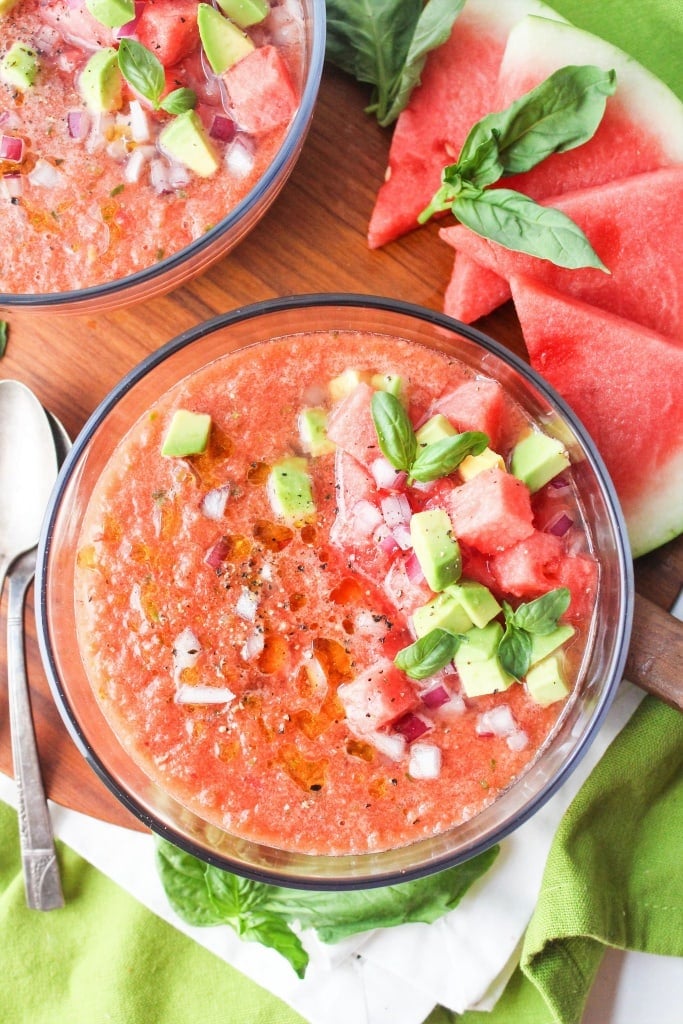 Watermelon Rind Gazpacho - a quick and easy refreshing summer soup! 