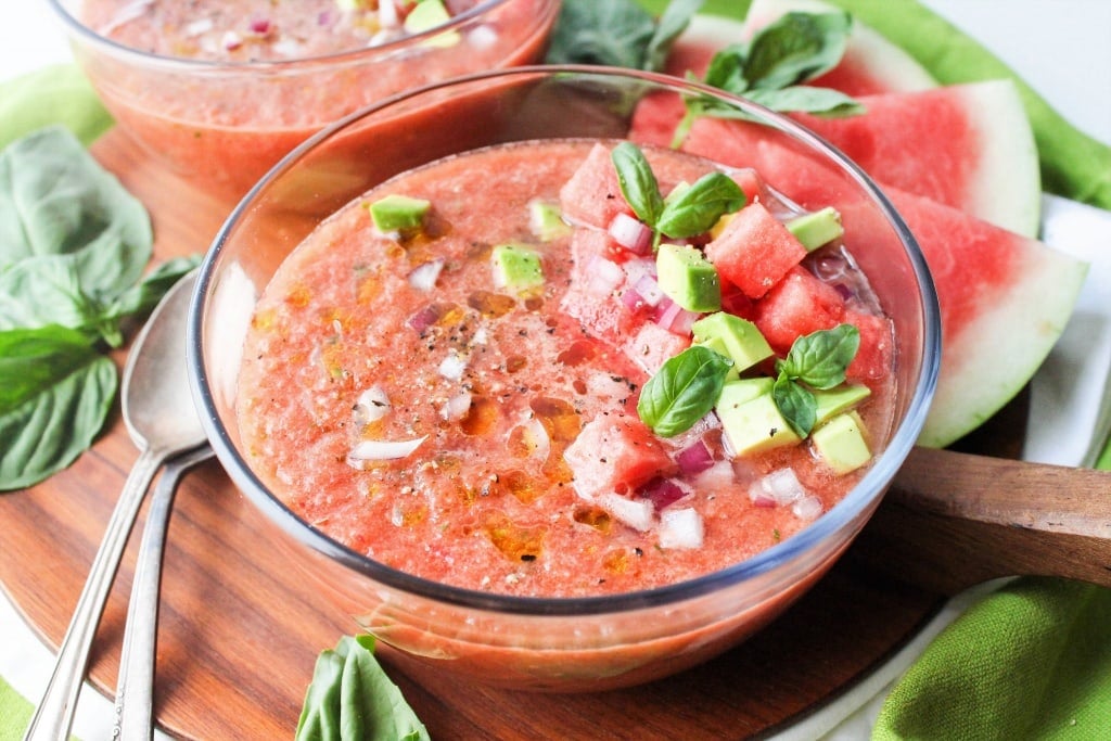 Watermelon Rind Gazpacho - a quick and easy refreshing summer soup! 