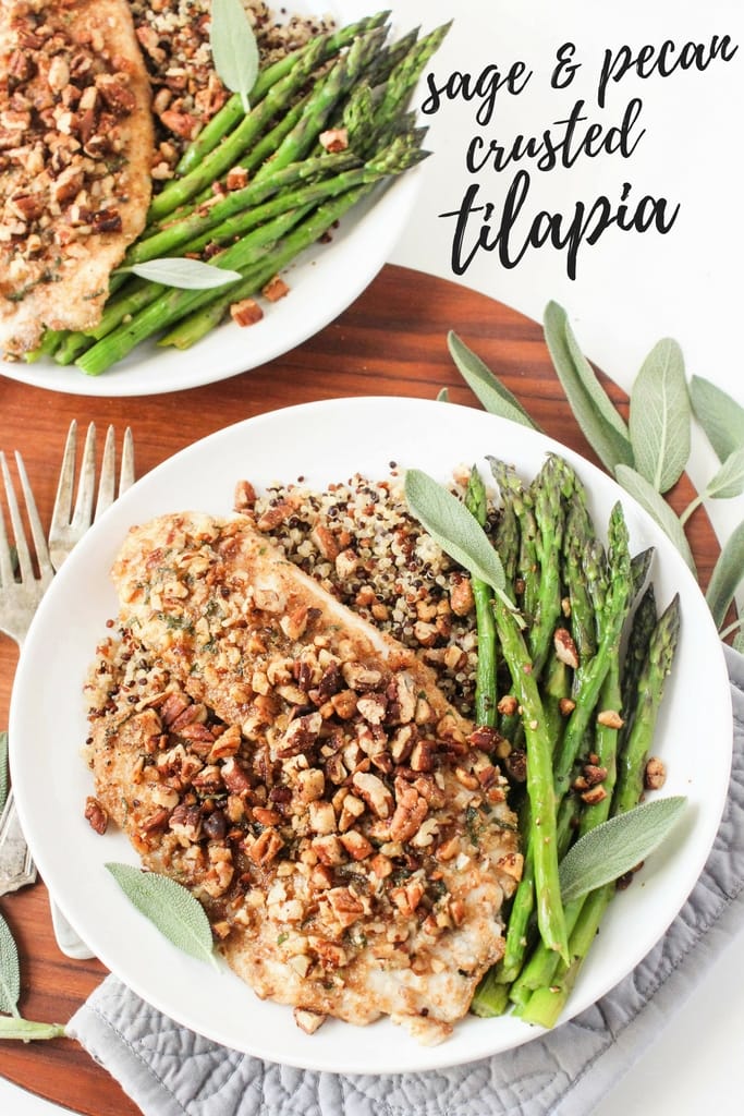 Sage & Pecan Crusted Tilapia Quick and Easy Dinner Recipe