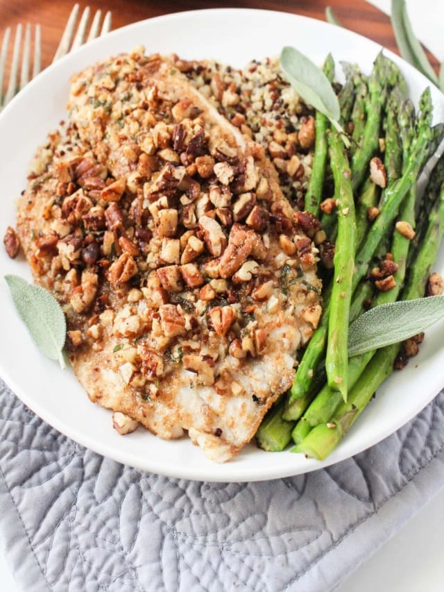 Sage & Pecan Crusted Tilapia Recipe food