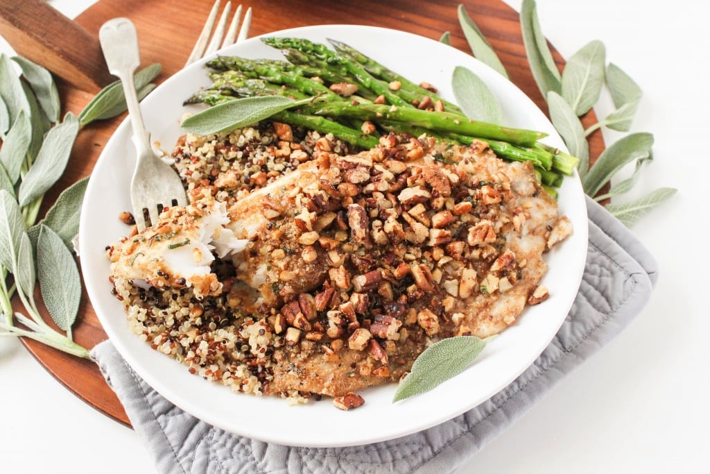 sage and pecan crusted tilapia