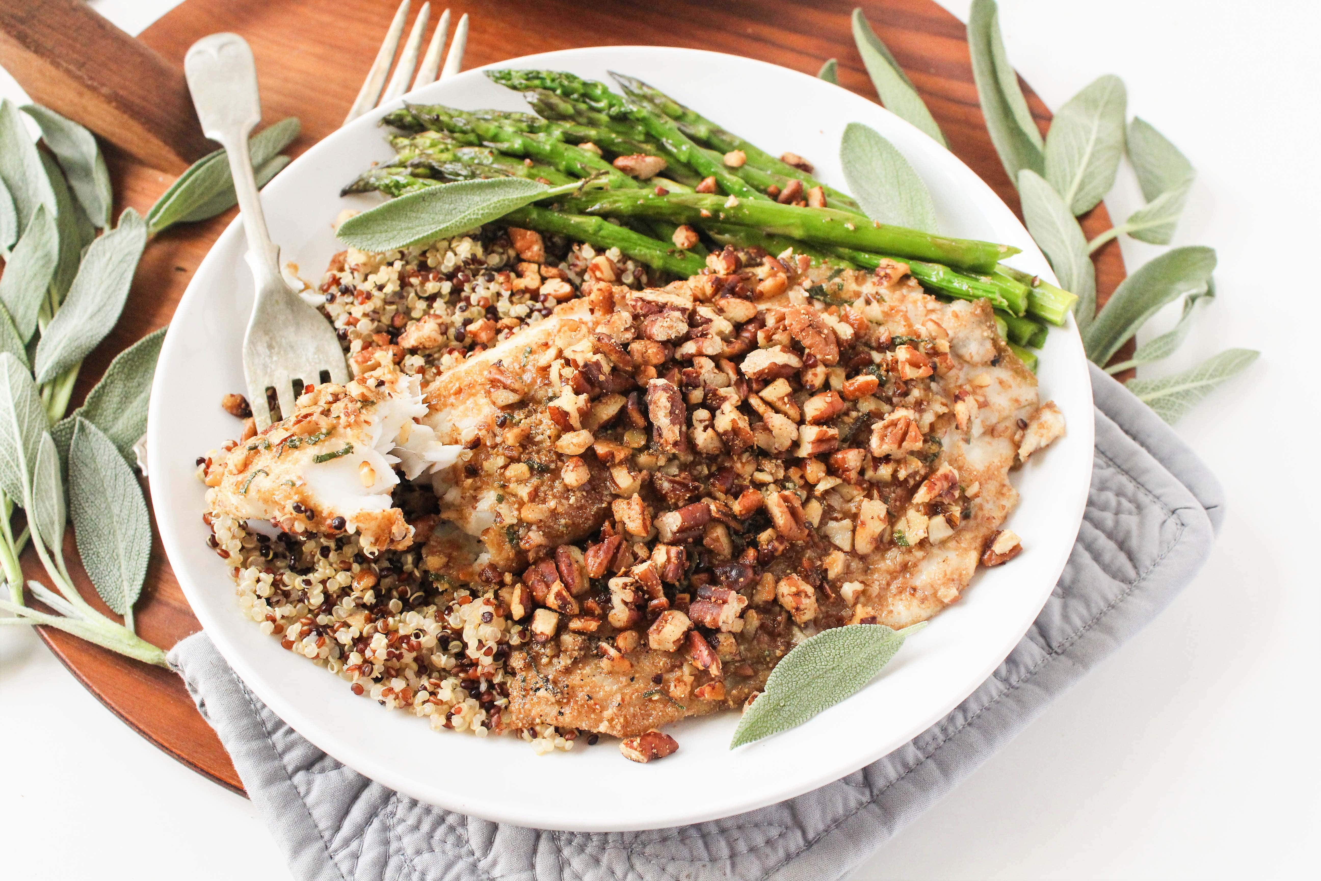 Sage & Pecan Crusted Tilapia Recipe food Registered