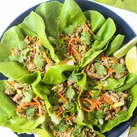 Sesame Ginger Ground Turkey Lettuce Wraps