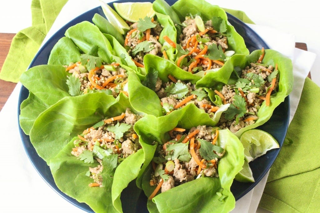 healthy lettuce wraps with turkey