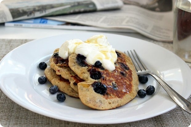 gluten free blueberry pancakes