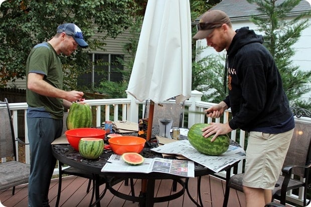carving watermelons