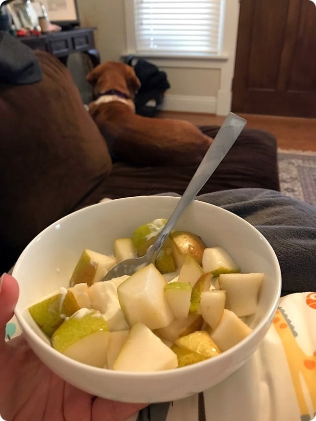 pears and yogurt