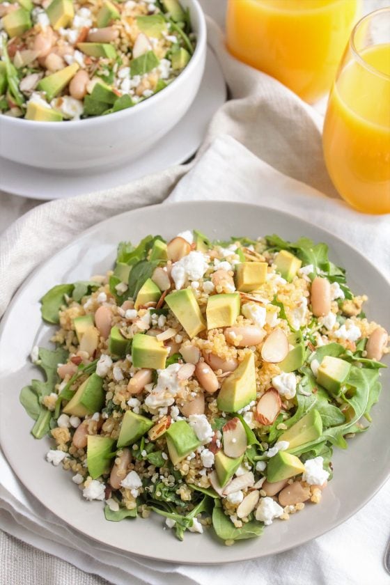 Quinoa Salad with Orange Vinaigrette, Avocado & Arugula Lunch Recipe