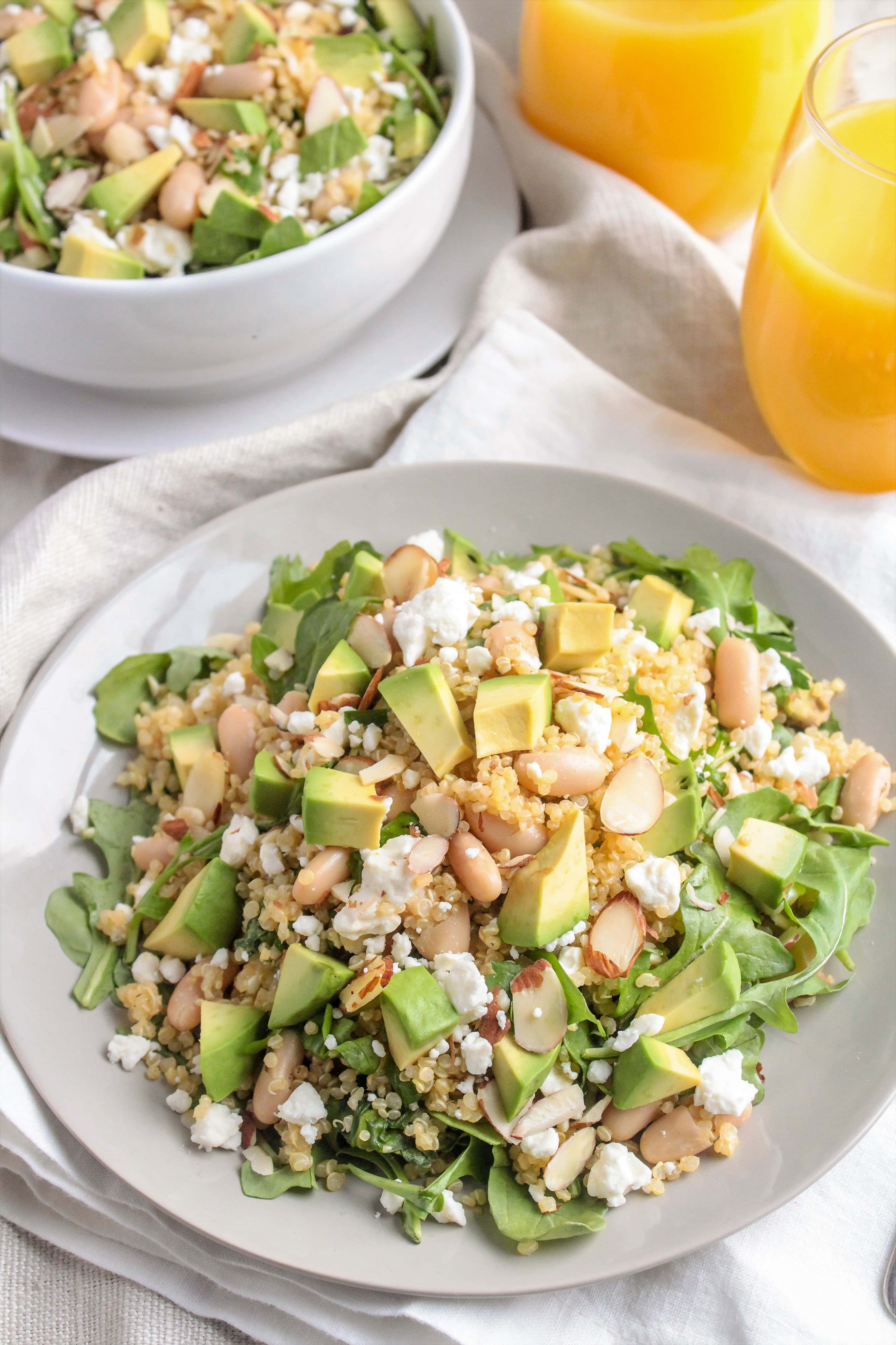 Quinoa Salad with Orange Vinaigrette, Avocado & Arugula