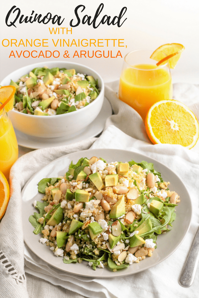 Quinoa Salad with Orange Vinaigrette, Avocado & Arugula Lunch Recipe