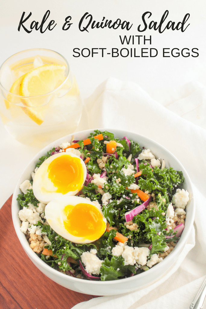 Kale and Quinoa Salad with Soft Boiled Eggs recipe