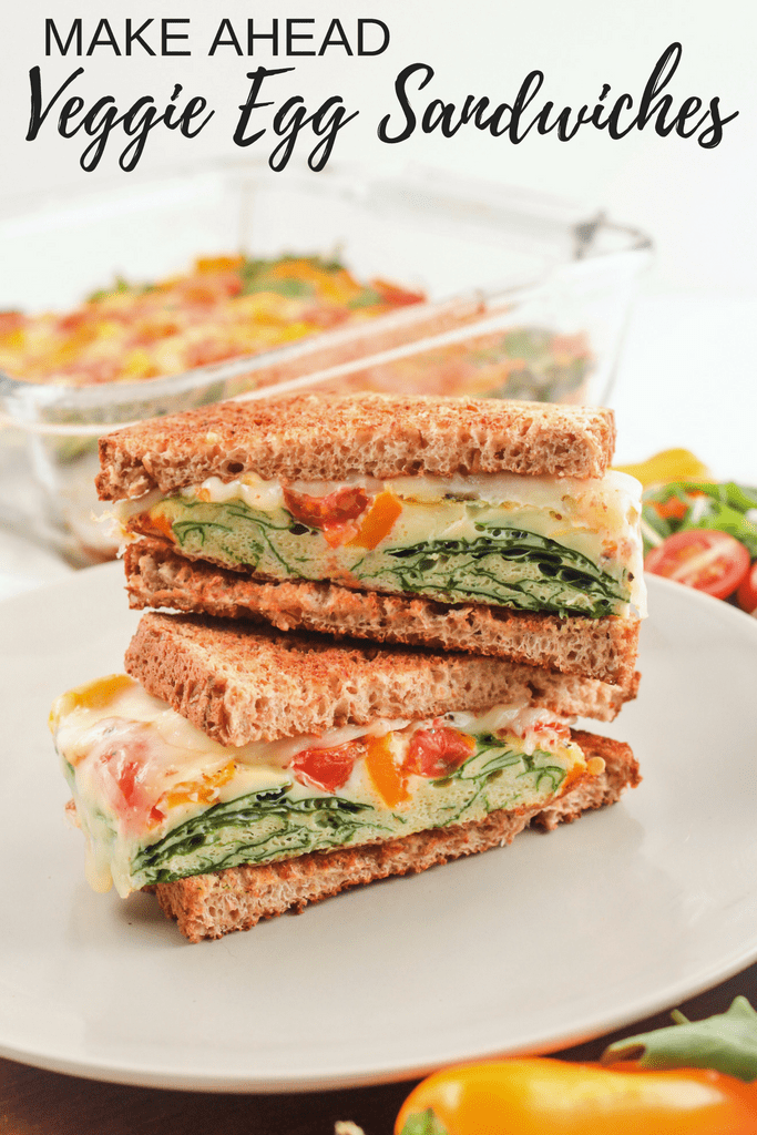 stack of make ahead vegetarian breakfast sandwiches