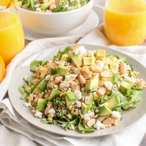 Quinoa Salad with Orange Vinaigrette, Avocado & Arugula Lunch Recipe
