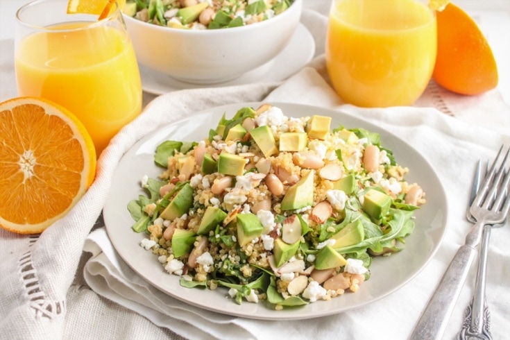 quinoa salad with orange dressing Quinoa Salad with Orange Vinaigrette, Avocado & Arugula