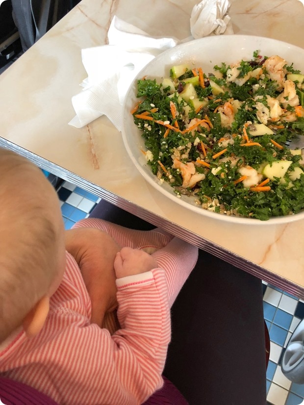 baby with salad