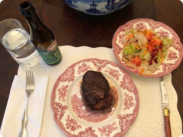 taco salad and steak