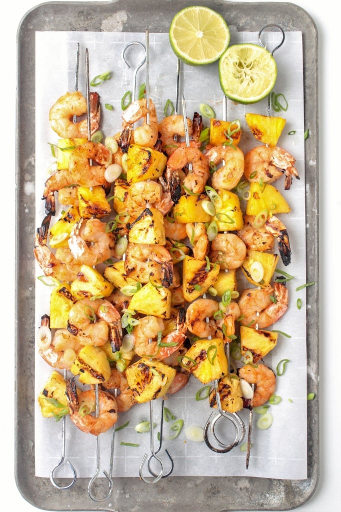 Grilled Shrimp & Pineapple Skewers with Coconut Quinoa recipe