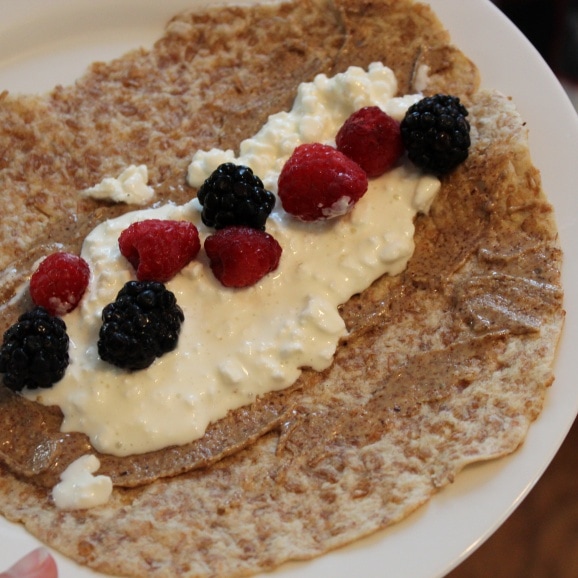 cottage cheese berry almond butter wrap