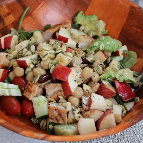 easy dinner salad with chicken apples and more