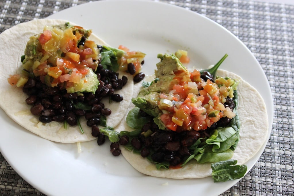 lunch tacos homemade black beans cheese