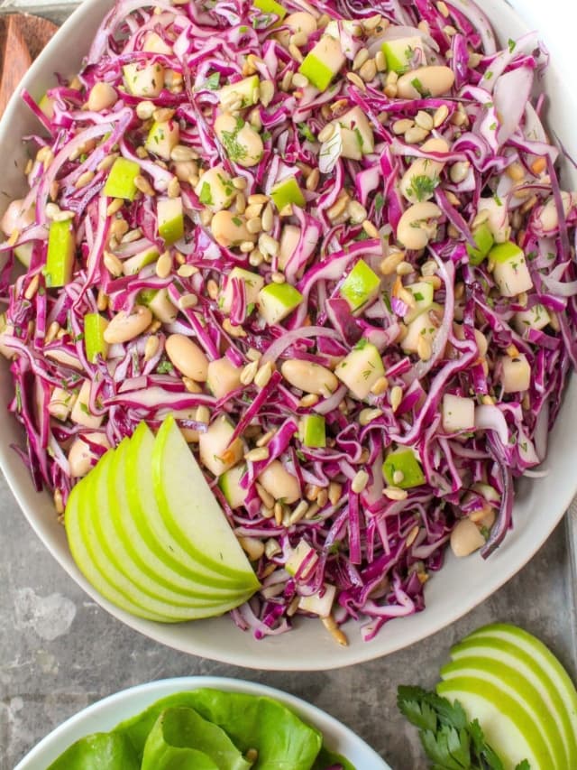 Crunchy Apple Slaw with Cabbage food