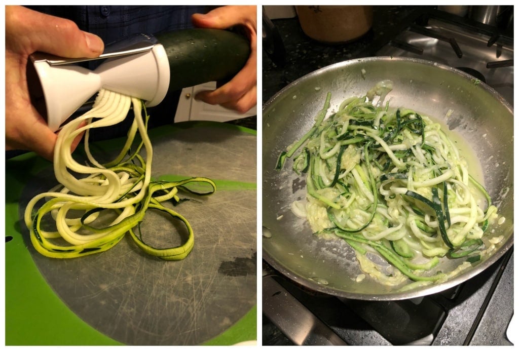 spiralized sauteed zucchini